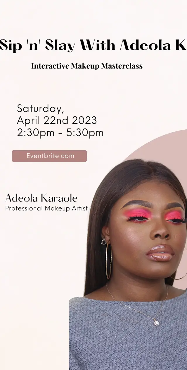 I’m so excited to announce my first ever event!  Sip ‘N’ Slay With Adeola K My first ever solo makeup masterclass. But this isn’t just any masterclass where I talk through application on a model whilst you just sit and watch. This will be a follow along, but in person as well as sipping on cocktails, food, good music and just pure good vibes. You know I always good vibes! 😏 I’ve partnered with some of my favourite brands in the world and I can’t believe I’m saying this but they are providing every ticket holder with a full face of makeup that we will use on the day which you will then get to take home with you and practice some more.  Tickets can be found in my bio, I hope to see you there 🥹🫶🏾❤️ #makeupmasterclass #makeupforbeginners #beginnermakeup #beginnermakeuptutorial 