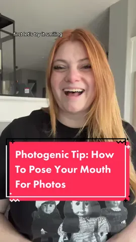 Replying to @tryagainlater12345 DAY 20: PHOTOGENIC BOOTCAMP | Does your mouth look awkward in photos? Do you have no idea how to pose your lips for photos?  Or do you just end up with a facial expression that looks strained and awkward? Today I’m going to teach you the most common reason why this happens, and an old modeling hack you can do to fix it… ⚠️THE ISSUE⚠️ It can be easy when you’re posing for photos to choose a default facial expression and stick with it through several photos. However, when you’re holding the same expression for a long period of time, your face can become strained and look tense and awkward. ✅THE SOLUTION✅ The key to looking less awkward is changing up your facial expressions in between snaps. If you have no idea what to do, try out this old modeling hack — mouth the vowels “a