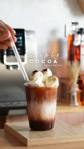Maple Cocoa Mocha Mallows 💙 Ingredients: 25ml pure maple syrup 1 tbsp cocoa powder 30ml hot water ice 150ml milk 30ml espresso using @delonghiphils  Dinamica Plus  toasted mallows on top #FoodiePH #delonghiph #delonghi #UnlockCoreMemorieswithDeLonghi #maplecocoa #maplecoffee