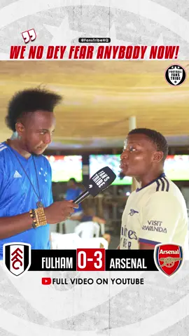 Watch Godfrey's  FULL INTERVIEW ON YOUTUBE -LINK IN BIO 📺 🗣 😅  #naijafootball #PremierLeague #tiktoknigeria #naijatiktok #fyp #trending #levelupafrica Manchester Fulham 0-3 ARSENAL highlights 