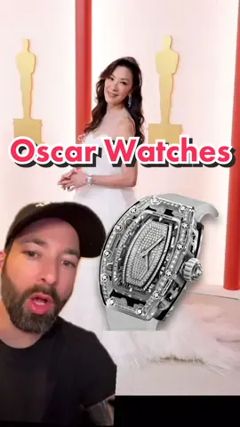 Watches at the Academy Awards. #watchtok #academyawards #oscars #oscars2023 #richardmille #jaegerlecoultre #michelleyeoh #everythingeverywhereallatonce #rolex #cartier #gucci 