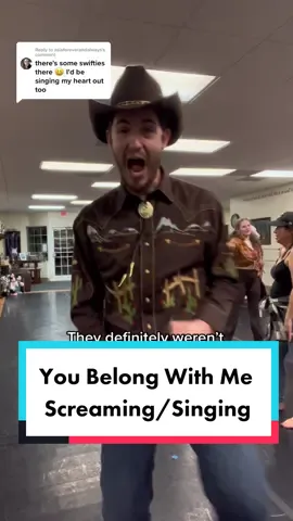 Replying to @asiaforeverandalways  In case anyone was wondering what happened between each song of our game…it was this 😂 My dancers are fully committed to scream-singing every single @taylorswift song that I play (Taylor’s Version, of course) #dance #dancetok #taylorswift #swifttok #youbelongwithme #taylorsversion 