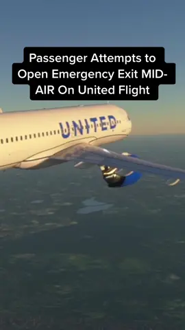 Passenger Attempts to Open Emergency Exit MID-AIR On United Flight#aviation #passenger #emergency #avgeek 