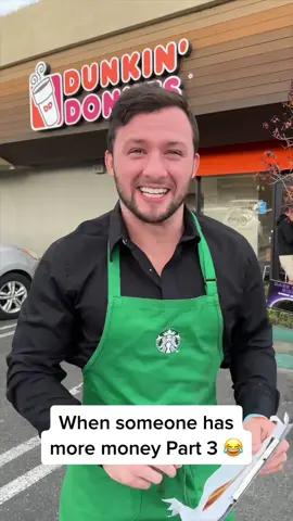 Was he wearing a Starbucks outfit? 😳😂 #starbucks #dunkin #coffee #skit #public #relatable 