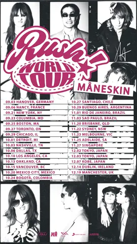 Get ready, cause RUSH! WORLD TOUR is coming to youuu 🌎💘 Ticket info soon. #RushTour