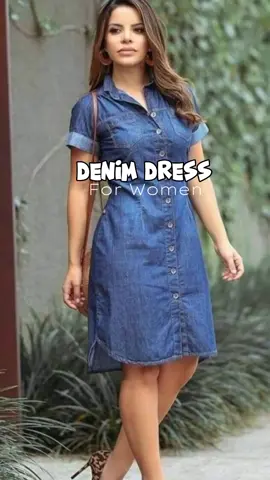 Denim dress for women #denimdress #denimdressoutfit #denim #dress #clothing #outfit #foryou #womensoutfit #foryoupage #fyp 