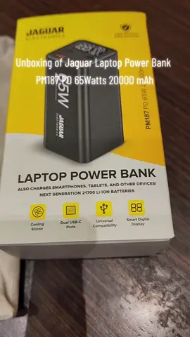 Unboxing of Jaguar Laptop Powerbank PM187 65 watts 20000 mAh 😍 rexommended for laptop and steamdeck #jaguarpm187 #jaguarelectronicspowerbank #bestchargingcompanion #laptop #steamdeck #steamdeckgameplay 