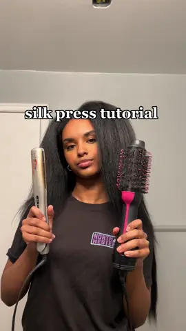 silk press szn is almost over… also my concealer looks YELLOW😐 #naturalhair #silkpress #silkpresstutorial #straighteningcurlyhair 
