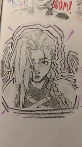 Practicing arcane's style with the icon herself. #artist #arcane #jinx #jinxarcane #leagueoflegends #arcanefanart #arttok #art #sketchbook #arcanepowder 
