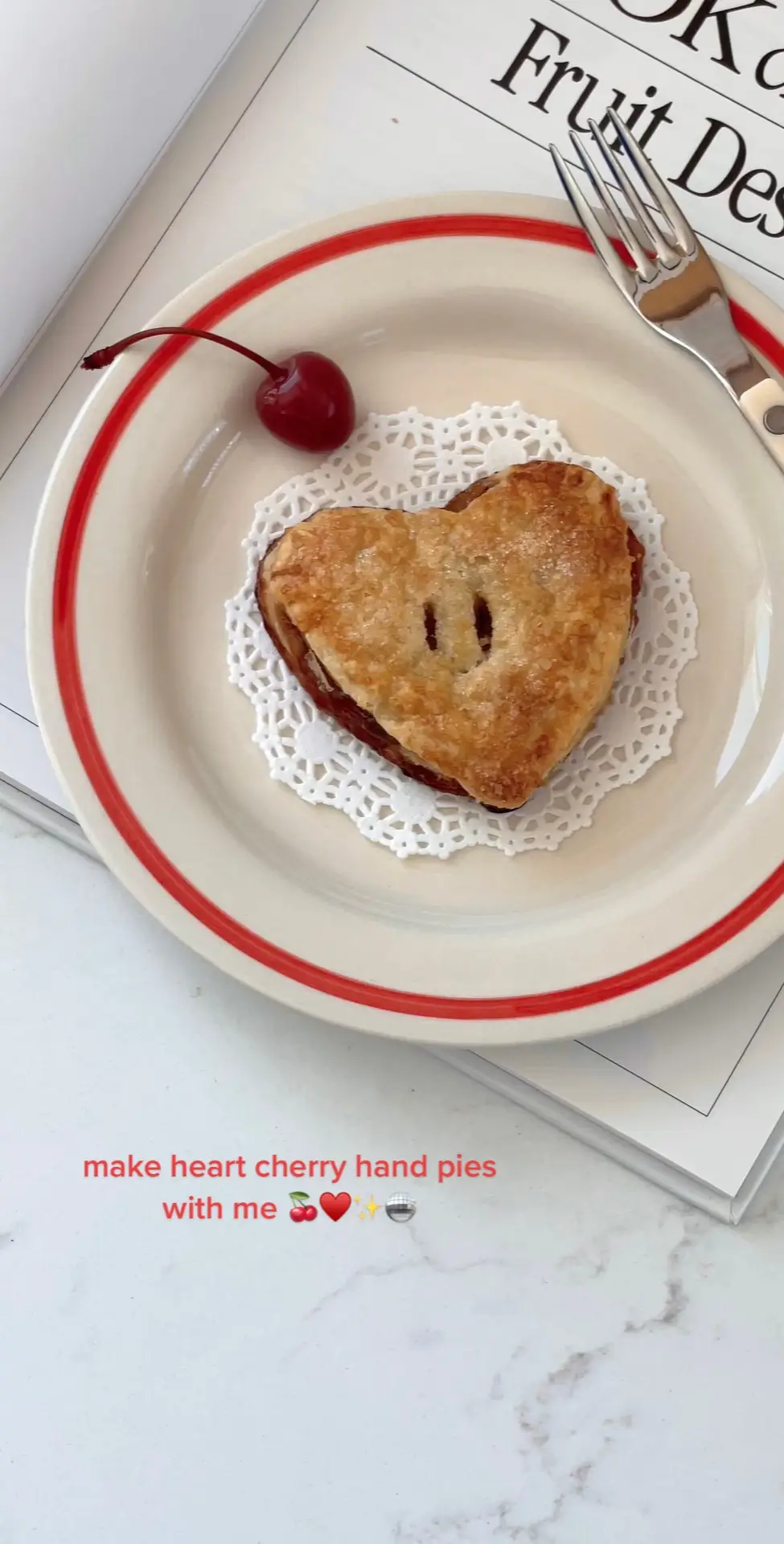 make heart cherry hand pies with me! 🍒 recipes on my website: www.yujung.me @_yu.jung  #BakeWithMe #cherrypie #handpies #homebaking #baking #homecafe #foryou #fyp #coquette #easybaking 