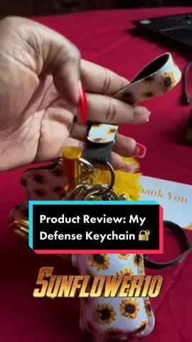 Look at this very cute and thoughtful gift from @My Defense Keychains !  My discount code for 10% off all products is Sunflower10! #fypシ #fyp #foryoupage #jamaicantiktok #jamaica #SeeHerGreatness #jamaicatiktok #defensekeychain #productreview #productrecommendation 