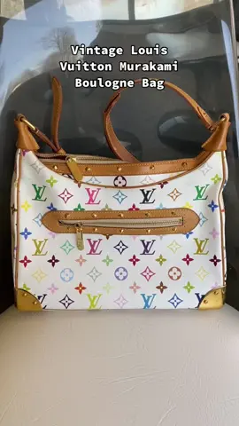 Vintage Louis Vuitton Murakami Boulogne Bag 👜🌈 #vintagelouisvuitton #takashimurakami #murakami #sourcing #chanelmules #y2kbags #matildadjerf #manolos 