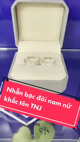 Nhẫn bạc đôi nam nữ khắc tên tại TNJ #tnj #trangsuctnj #nhandoi #nhancapdoi 