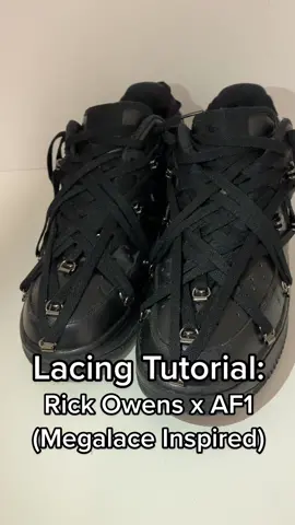 Rick Owens (Mega) Lacing Tutorial on any shoe  #rickowens #lacing #airforce #af1 #custom #customshoes #fashion #streetwear #archivefashion #archive #tutorial #DIY 