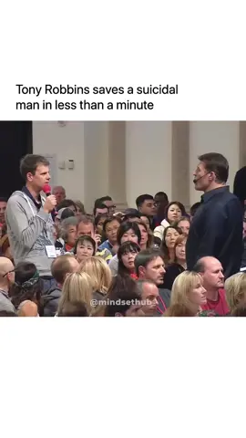 Tony Robbins making magic for a guy who beens in suicide situation. #lifecoach #personality #focus #quotes #motivation #tonyrobbins 