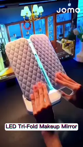 LED Tri-fold Mirror🪞 who's the fairest of them all? 😍 👉 Adjustable Brightness & Colors  👉 Energy Saving 👉 2&3 x magnification mirror  . . #jomosg #fypシ゚viral #tiktokshopsg #tiktoksingapore #mirror #trifoldmirror #ledmirror #ledmirrorlights #magnifyingmirror 