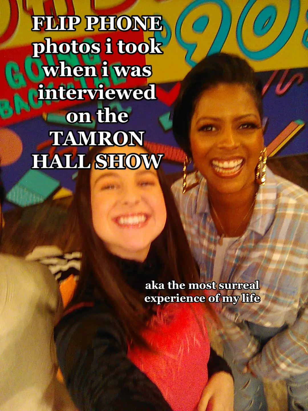 still not over this experience 😭❤️ @imacrispynugget @tamronhallshow @tamronhall #bringbackflipphones #tamronhallshow #flipphones #collegenightout #abcinterview 