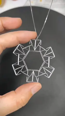 Do you like making beautiful snowflake pendants with staples?#DIY #popular #tiktok #pendand #fyp #handmade 