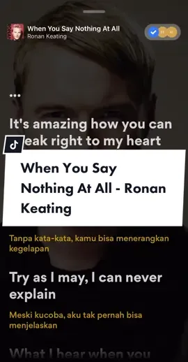🎧 When You Say Nothing At All - Ronan Keating #lyricsvideo #liriklagu #peacesoul #whenyousaynothingatall #ronankeating #spotify #musixmatch #_peacesoul #fyp #foryou 