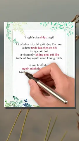 Ý nghĩa của nỗ lực là gì? #noluc #sach #cogang 