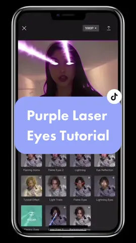 Spice up your videos with this purple laser eyes effect! 👀💜 #CapCut #capcuttutorial #editingtipsandtricks #editingvideo #capcuteffects #editing #lasereyes #edit #capcutedit 