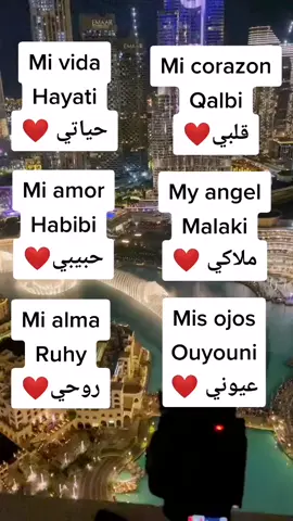 Frases para decirle a tu ser amado. #arabiclanguage #clasesdearabe #dale❤️ #fyp #comparte 
