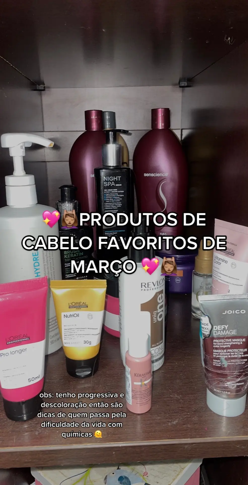 Melhores produtos de março pra quem é cheia de quimica como eu, hahs! 💖💆🏽‍♀️ Mas e você, qual foi a sua melhor compra?  #melhorescompras #dicasdecabelo #produtoscabelo  #kerastase #prolongerloreal  #bedhead #prettygirlsdontkeepsecret 