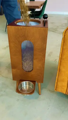 Wood Dog Feeder. Houndsy.com #interiordesign #petfeeder #furniture #dogsoftiktok 