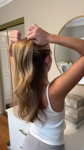 Our version of this viral hairdo 🤍 #emijay #hairtutorial 