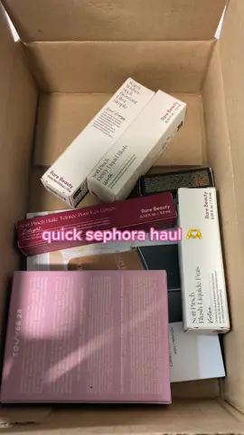 already in love with everything omg 😍 didnt wait for the sale because i wanted 4x points on all the blushes and bronzers since im so close to 2500 rn haha @sephoracanada #sephora #sephorahaul #makeup #makeuphaul #beauty #sephorasale #fyp #rarebeauty #rarebeautyblush #rarebeautylipoil #tower28beauty 