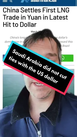 #stitch with @realtrtalks #greenscreen #oil #yuan #petrodollar #usdollar #dollar #petroleum #petrol #manufacturing #trade #currency #usd #saudiarabia #saudi #saudis #saudioil #yuan #china #petroyuan #lng #brazil Saudi Arabia did NOT cut ties with the US dollar