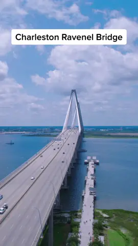 The Charleston Ravenel Bridge in Charleston, SC #ravenelbridge #charlestonsc #charleston #dronevideo #dronevideography #dronephotography #trending #satisfying #fyp #libertyuav #southcarolina #sc #drone #dji #air2s 
