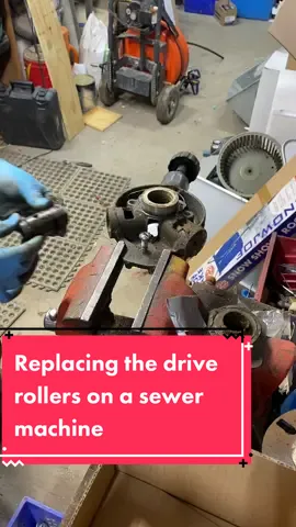 Replacing The drive rollers on a sewer machine. #HandsomeOrHandy #Handyman #Plumbing.