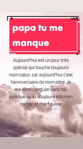 aujourd'hui c'est un jour pas comme les autres c'est l'anniversaire de mon papa qui m'a quitté en 2009 certe je le connaissais pas vraiment mais sa reste mon papa après tout. Dans notre vie on  a fait chacun son choix. Est-ce-que je le regrette d'avoir fais ce choix? certainement... . Dans la vie on fait tous des erreurs. papa malgré tout ça je te souhaite un joyeux anniversaire 🎂  tu sais on m'a raconter des choses je sais pas même si je peux te le raconter je sais que tu sera toujours pour moi malgré la distance qui nos sépare. mais sache que même si on sait pas vu beaucoup de fois tu restera toujours pour mon papa, tu nous à quitter trop tôt. la vie est trop courte qu'il faut en profiter un max. ma vie sans maman et sans toi sa sera plus pareil mais ma vie continue malgré la tristesse que j'ai pu avoir dans le passé. impossible de vous oubliez maman et toi. voilà sache que je vous aime et encore joyeux anniversaire papa. je vais allumé une bougie pour toi.  #anniversaire #defun #papa #disparu #joyeuxanniversaire #bougies 