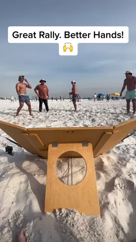 What a point from our first ever tournament final! #hunnyball #beach #games #baseball 