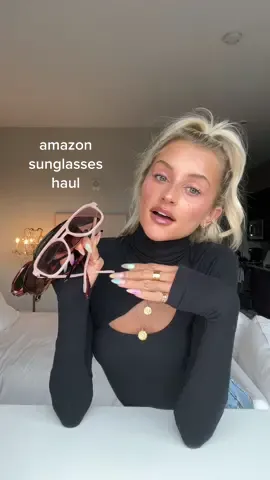 I can't get over the pink pair 🥲 which sunnies are your fav? 🌸 all from @sojosvision & they will be on my storefront! #amazonsunglasses #sojosvision #amazonfinds #sunglasshaul 