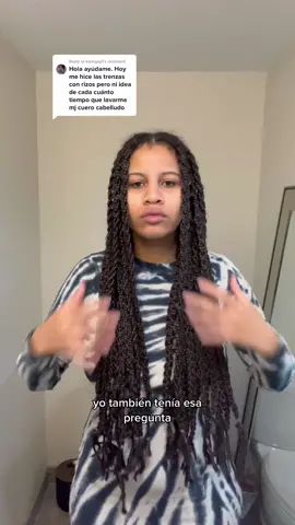Replying to @karelysp1 ¡intenta poner la liguilla mejor, por el bien de tu cabello! 🤣🤣 yo solo hice esas dos, porque 😅😅😅 ¡espero que te ayude a lavar tus trenzas!  #howtowashbraids #comolacartusextensione #peinadostrenzados #boxbraidsstyle #jumbobraidshair #cuerocabelludolimpio   
