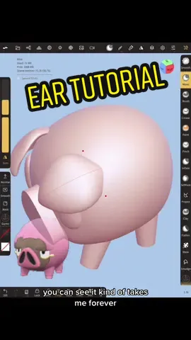 Replying to @wizcallifuh Pig ear tutorial! #nomadsculpt #lechonk 
