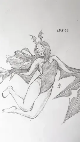 Day 65♥️🦇 I’ve a cold and yesterday had a high fever but that won’t stop me 👹 #drawingchallenge #draweveryday #sketchbooktours #pencils #traditionalart #originalcharacters 