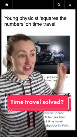 This article is a few years old, but it’s making the rounds on TikTok right now #stem  Sources: 1. “Young physicist ‘squares the numbers’ on time travel” – University of Queensland  2. “Reversible dynamics with closed time-like curves and freedom of choice” – Classical and Quantum Gravity (IOP Science)