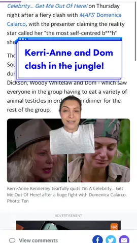 #KerriAnnKennerley has left the jungle! #domcalarco #mafsau #mafs #imacelebritygetmeoutofhereaustralia #imacelebau #marriedatfirstsight 