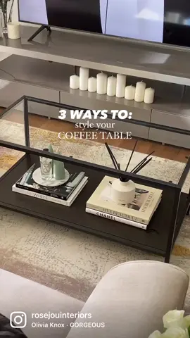 💾 SAVE this one for later! Showing you 3 ways to change up your coffee table styling, using: - candles & diffusers  - coffee table books  - trays - bouquets  - coasters Follow @rosejouinteriors for more home content & inspo ✨  . . . #interiordesign #interiordesigneruk #coffeetablestyling #livingroominspo #livingroomideas #livingroomstyling 