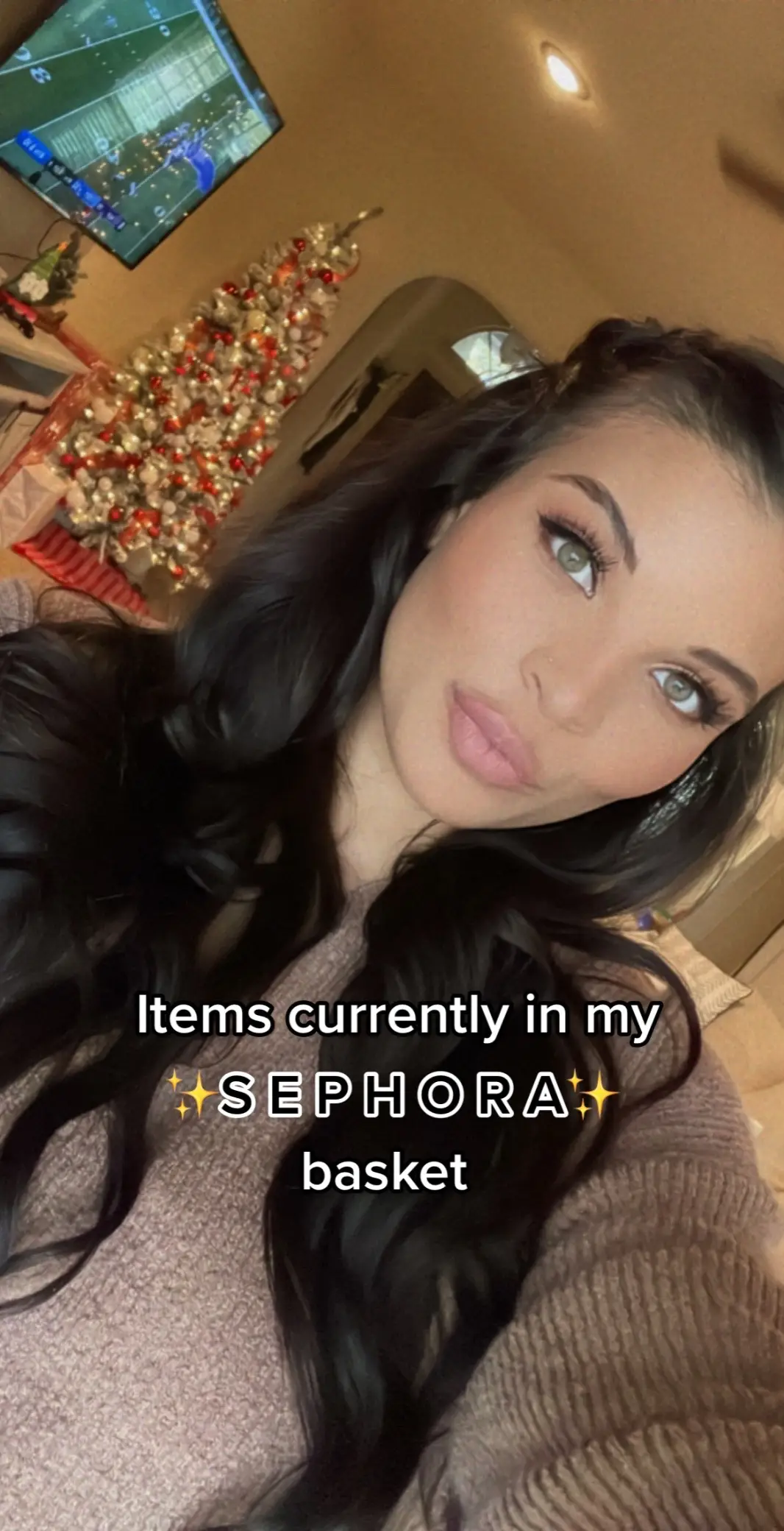 Im easy influnced. Also yes- this picture is from christmas but I never take pics of just me 😂 #sephora #sephorahaul #sephorasale #sephorasale2023 #makeup #rarebeauty #tiktokmademebuyit #shopping #makeuphaul #skincarehaul #tiktokmusthaves #makeupmusthaves #beauty #BeautyTok #beautymusthaves #haircareproducts #haircare #HairCareTips #haircareroutine @rarebeauty @k18hair 