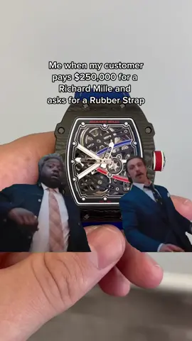 $250,000 watch with a rubber strap #watch #watchdealer #timepiece #luxury #gamzoandco #foryoupage #richardmille #richardmillewatch #expensivewatch #diamonddistrict #entrepreneur #rm #luxurywatches 