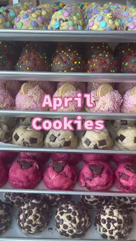 One of my favorite cookie line-ups🍪🫶🏼✨🌸🐰 #aprilcookies #easterdesserts #easterbaking #eastercookies #cosmicbrownie #funfetticookies #chocolatechipcookies  #orlandotreatmaker #waltdisneyworld 