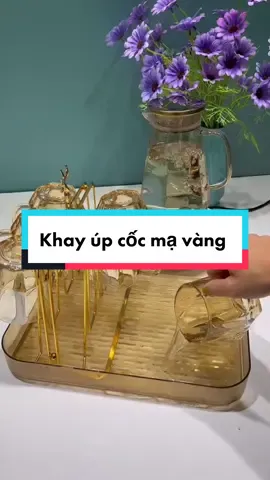 Khay úp cốc để bàn mạ vàng hình hươu cao cấp#giadungthongminh #xuhuong2022 #giadungtienich 