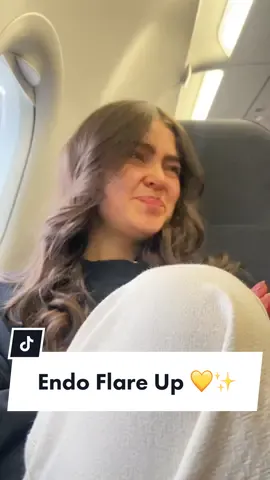 another month, another flare up - IN THE SKY EDITION. ngl this was digustingly painful and alot more painful than normal. The pressure of the plane didn’t help but these things happen 💛 Please never undermine someone if they say they have painful periods - we aren’t faking it x  #fyp #periodpain #endometriosis #endometriosisawareness🎗️ #endo #painfulperiod #painfulperiods 