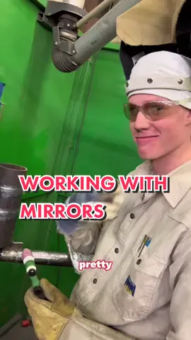 Is this why our students enjoy working with mirrors so much??  #weld #weldingschool #weldingnation #funny #meme #career #mirror #pipe #work #welder 