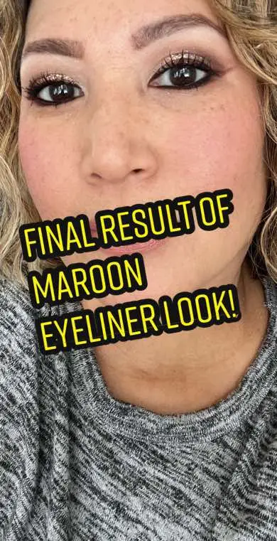 The final look wirh maroon wing eyeliner from @sweedbeauty Check out the full tutorial in my page! #marooneyeliner #Eyeliner #sweedbeauty #coloredeyeliner #makeup #makeuptok #eyelinerlook #makeuplook #eyelinerlook 