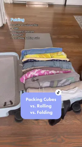 Replying to @healinginrealtime how i use packing cubes to get more space out of my suitcase + rolling vs. folding! #packingcubes #packwithme #carryononly #carryonbag #compressioncubes #traveltiktok #travellife #packingtips #travelhacks #packinghacks #packing